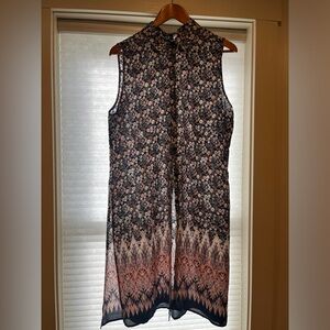 Blue and pink floral blouse XL